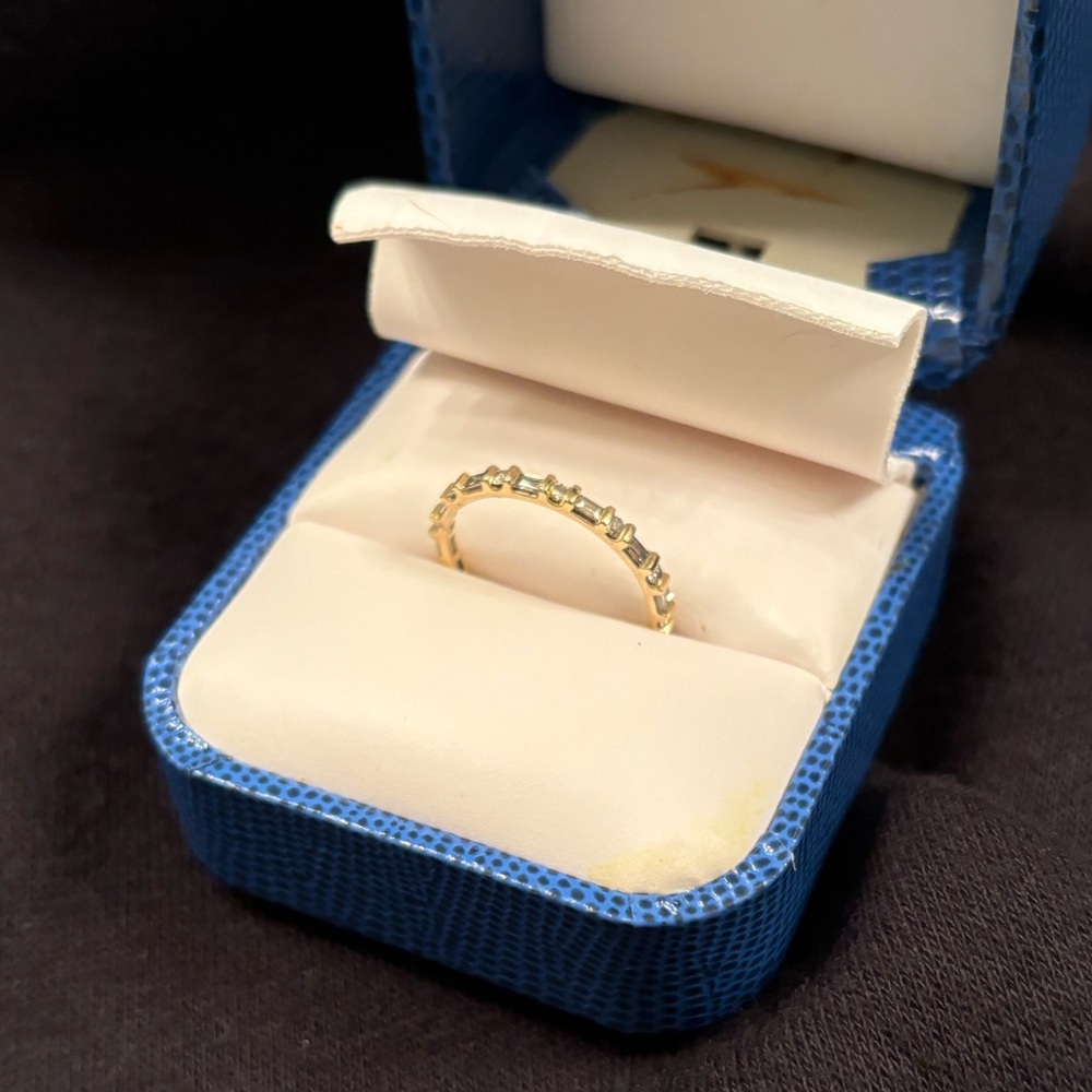 Elegant 14K Gold 0.75 Ct Eternity Ring with Gem Accents